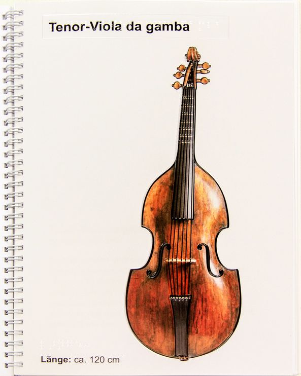 Viola Gamba im Reliefbuch "Bachs Orchester"